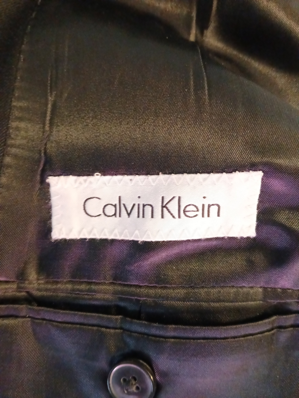 Calvin Klein Black Lined Jacket with Subtle Sheen - Picture 2 of 16